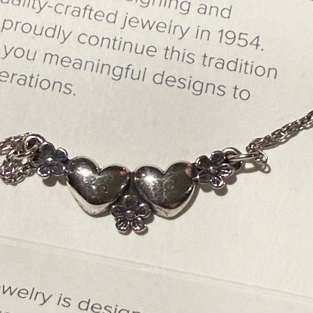 James Avery Retired Hearts and Flowers Sterling Silver Necklace EUC - Picture 6 of 10